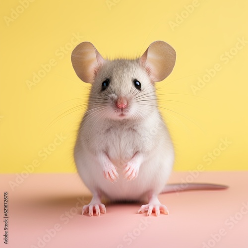 Rat isolated on yellow background