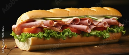Italian style submarine sandwich 