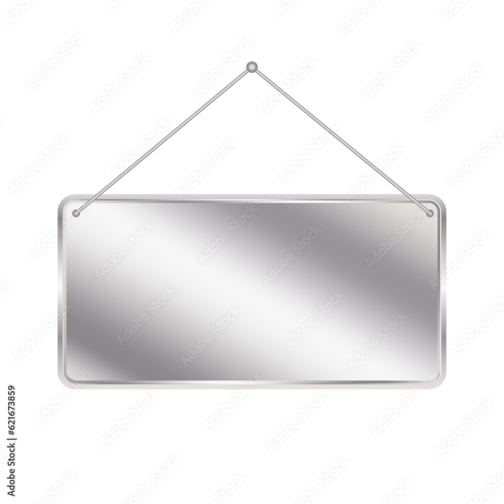 Metal blank realistic door hanging plate. Vector illustration. EPS 10. Metal blank realistic door hanging plate. Vector illustration. EPS 10.