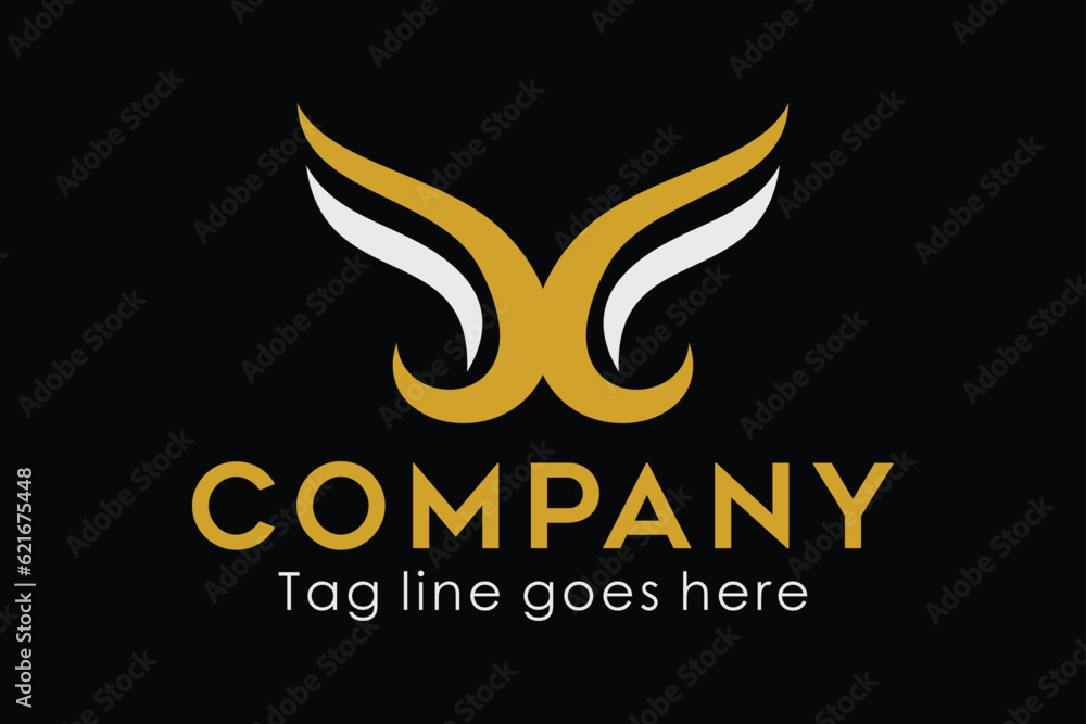 Obraz premium Abstract logo concept with gold color. Suitable for symbol, logo, company, brand name, icon, luxury, elegant, premium logo and many more.
