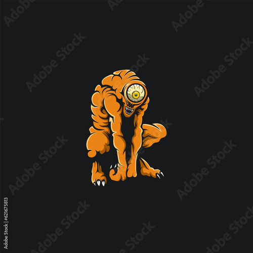 Vector Monster One Eye Design Ilustration