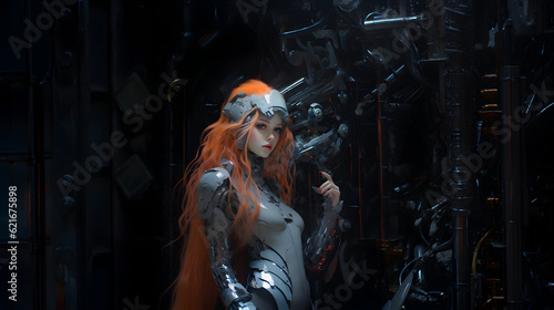 anime girl metal robot cyberpunk