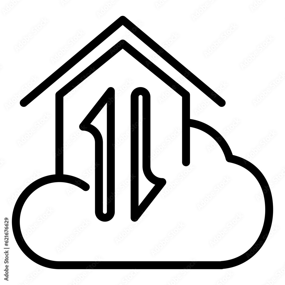 Cloud sync icon, line icon style Cloud sync icon, line icon style