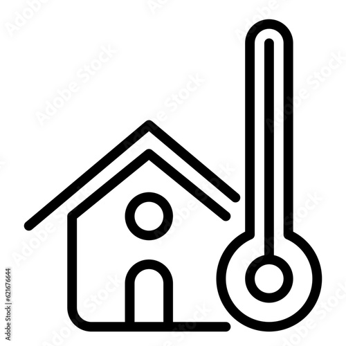 thermostat icon, line icon style
