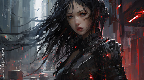 anime girl metal robot cyberpunk