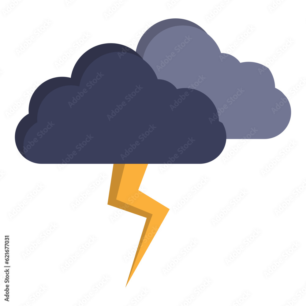 Cloud Lightning Illustration Vector Element Cloud Lightning Illustration Vector Element