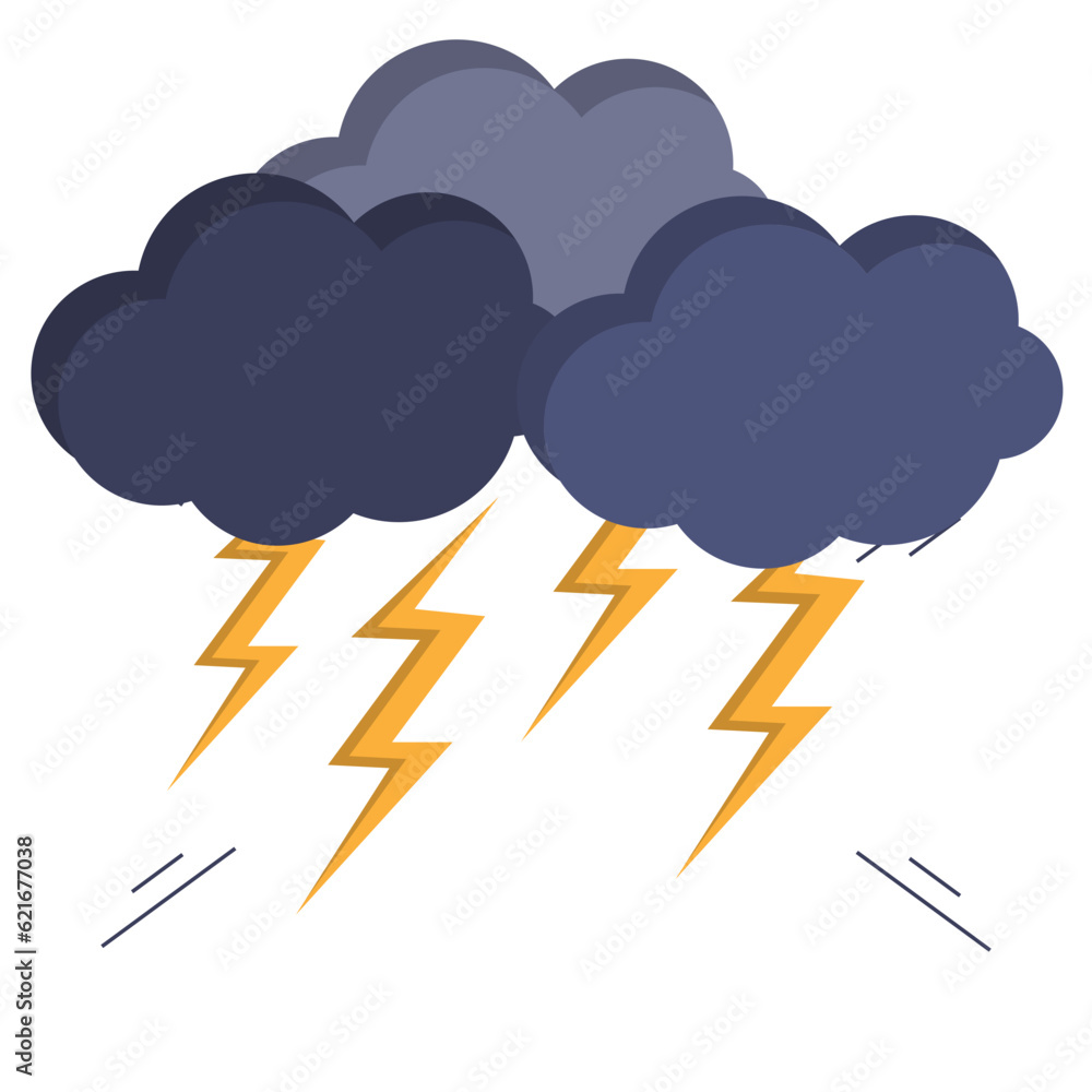 Cloud Lightning Illustration Vector Element Cloud Lightning Illustration Vector Element