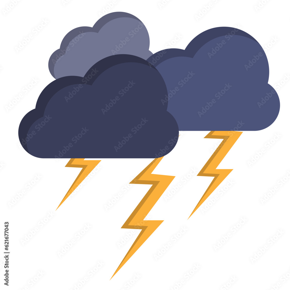 Cloud Lightning Illustration Vector Element Cloud Lightning Illustration Vector Element