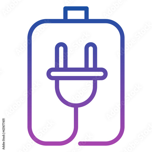 battery charge icon, line gradient icon style