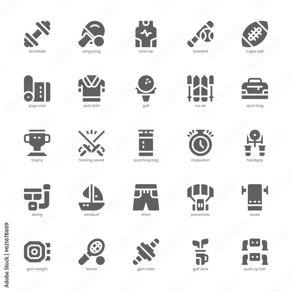 Sports Equipment Icon pack for your website design, logo, app, and user interface. Sports Equipment Icon glyph design. Vector graphics illustration and editable stroke. Sports Equipment Icon pack for your website design, logo, app, and user interface. Sports Equipment Icon glyph design. Vector graphics illustration and editable stroke.