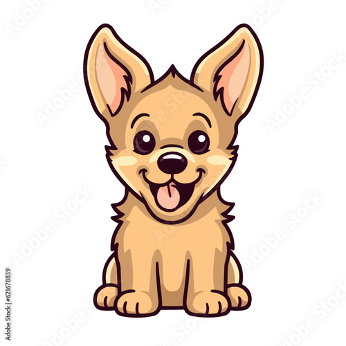 Cute German Shepherd Puppy Cartoon Character: Perfect for Children's Products and Pet-themed Designs