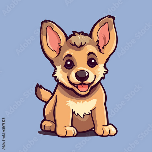 Cute German Shepherd Puppy Cartoon Character: Perfect for Children's Products and Pet-themed Designs