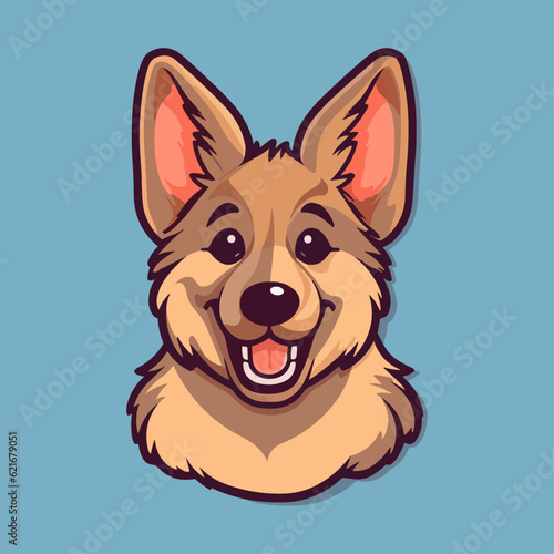 Cute German Shepherd Puppy Cartoon Character: Perfect for Children's Products and Pet-themed Designs