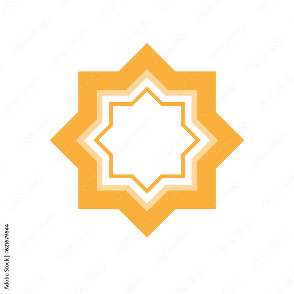 islamic star icon flat simple yellow color design on white background..eps islamic star icon flat simple yellow color design on white background..eps