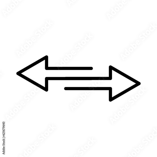 Transfer arrow line icon. linear style sign, Right arrow left simple line vector icon. Symbol, logo illustration..eps