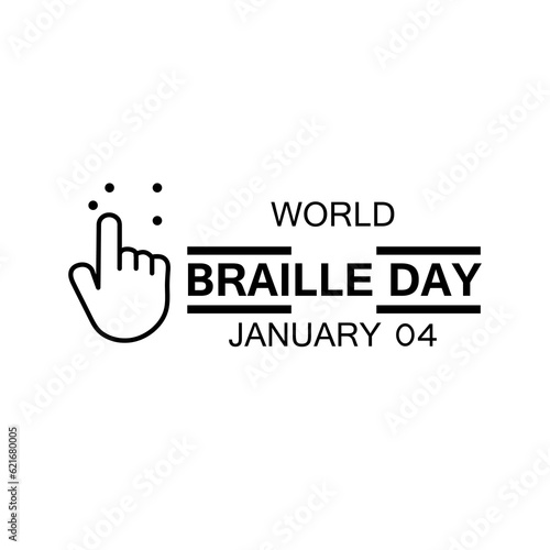 World Braille day is observed every year on January 4. Vector flat illustration on white background..eps