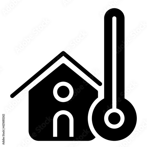 thermostat icon, glyph icon style