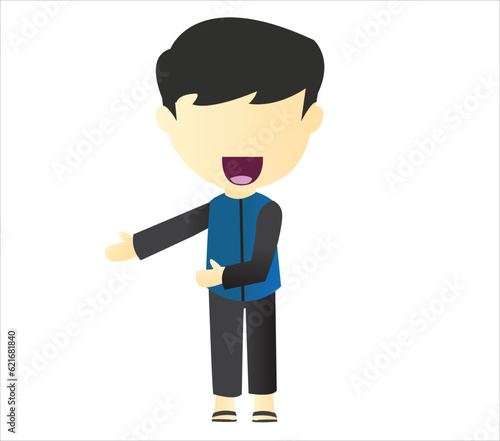 Muslim Man Presentation Vector