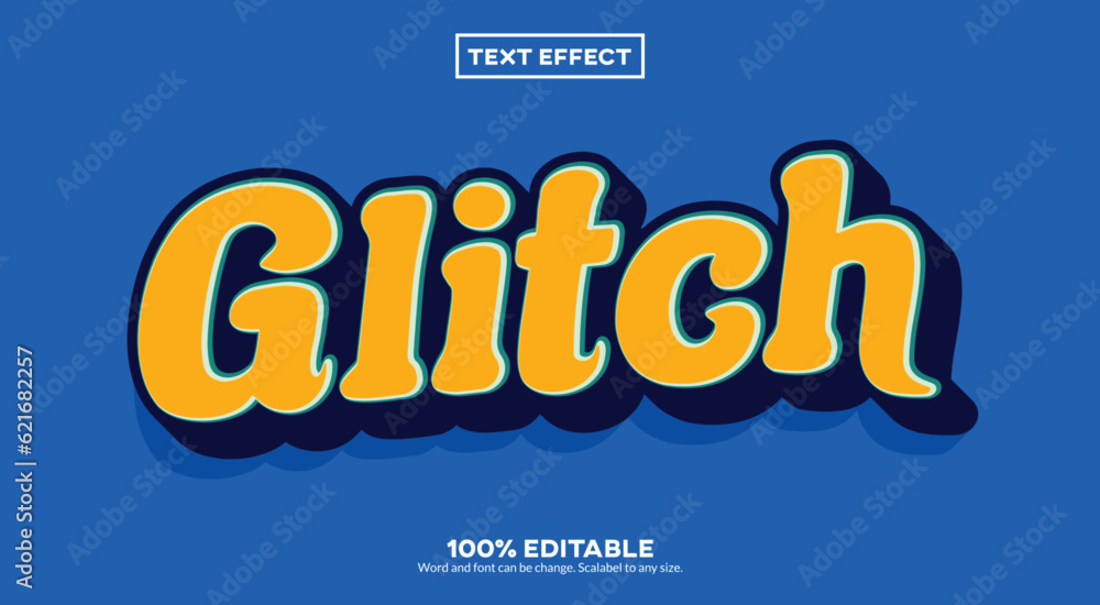 Editable Sticker Text Effect Modern Vintage Glitch