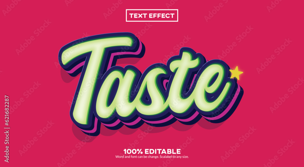 Fototapeta premium Taste 3D Text Effect