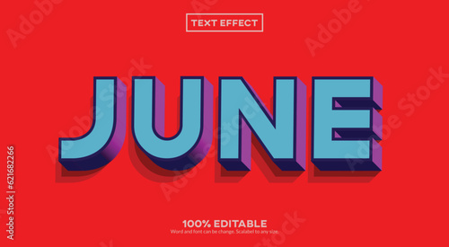 Fully Editable Text Effect Simple - 3D June