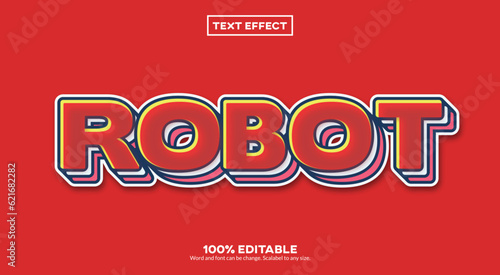Fully Editable Text Effect Simple - Robot