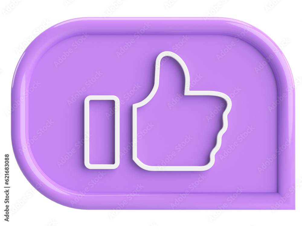 Like icon. Like button. 3D illustration. Like icon. Like button. 3D illustration.