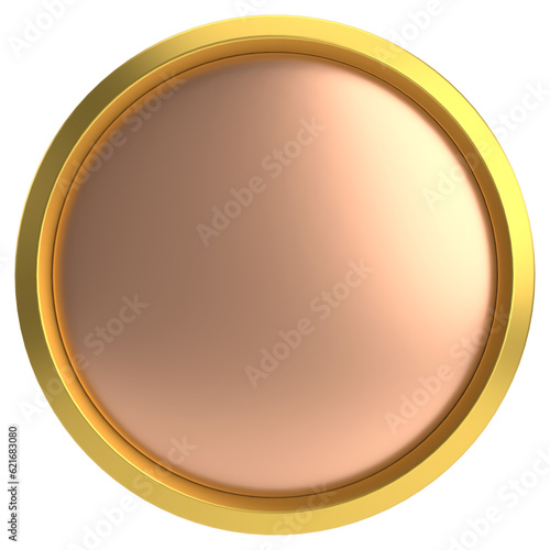 3D circle button. Luxury button. 3D illustration.