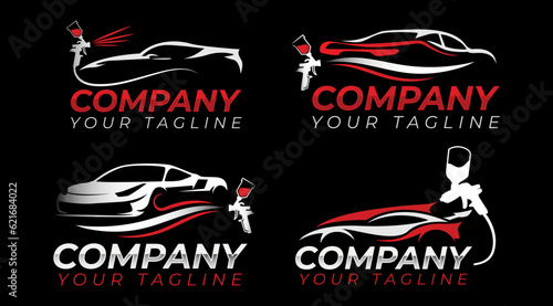 Car painting logo set. Auto painting logo bundle. © Guavanaboy