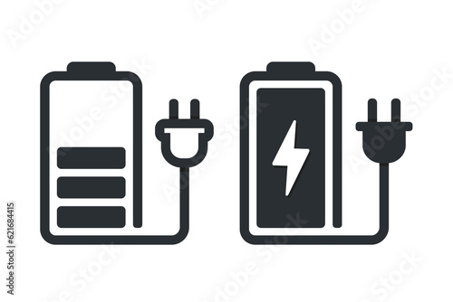 Battery charging icon. Illustration vector