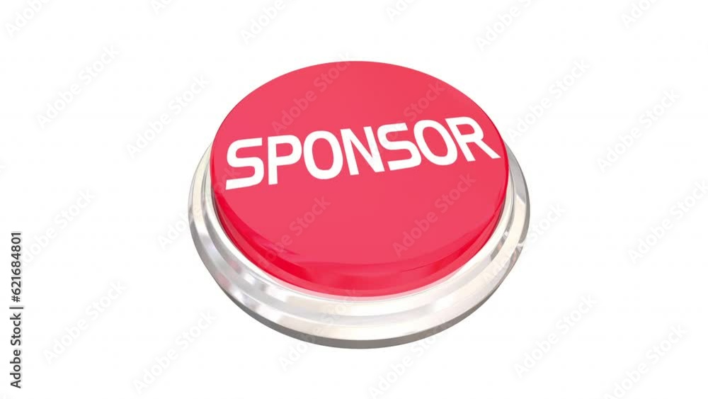 Sponsor Button Opportunity Easy Simple Red Sponsorship Advertise Support 3d Animation Sponsor Button Opportunity Easy Simple Red Sponsorship Advertise Support 3d Animation