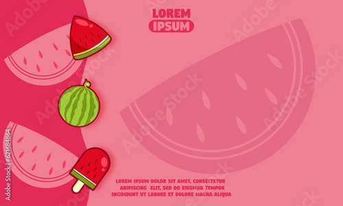 pink background with silhouette of watermelon icon