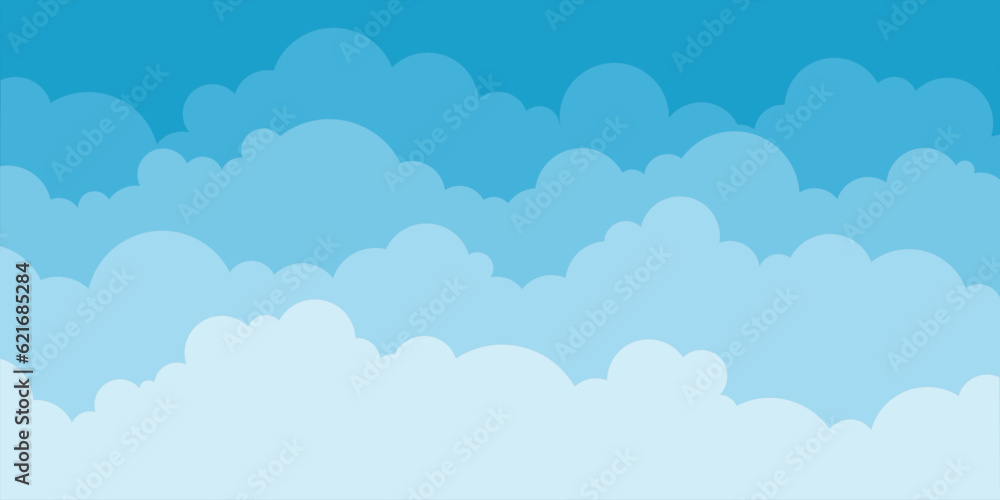 Vector illustration flat design beautiful Sky and Cloud. Suitable for your project, flyers, postcards, web banners