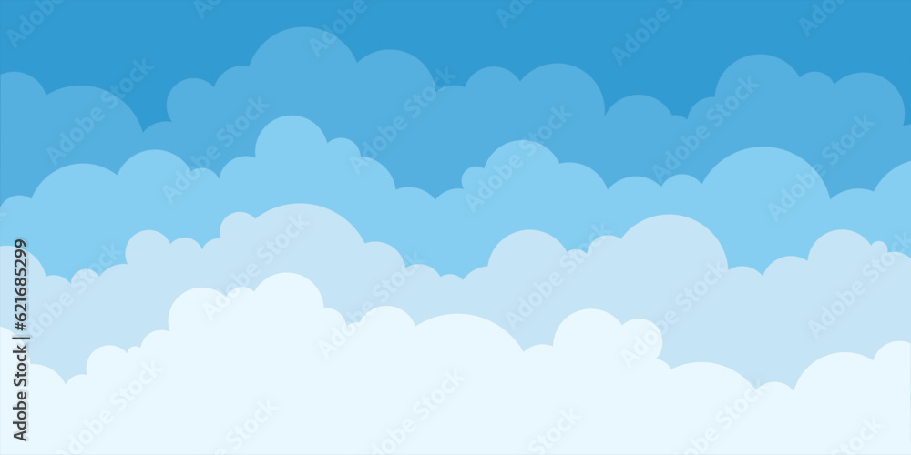 Vector illustration flat design beautiful Sky and Cloud. Suitable for your project, flyers, postcards, web banners