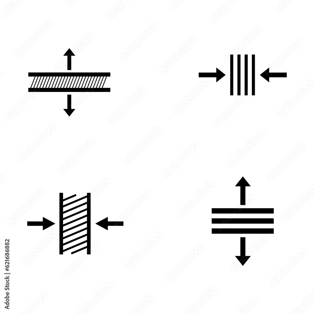 Thickness icon set, Thickness icon , vector illustration flat design on white background..eps Thickness icon set, Thickness icon , vector illustration flat design on white background..eps
