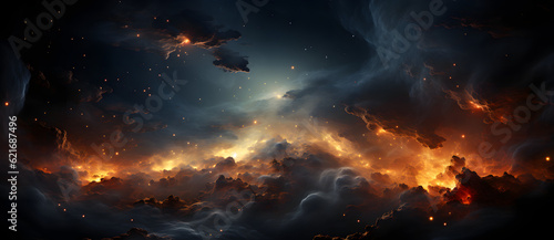 abstract background with colorful clouds and bright lights Generated by AI