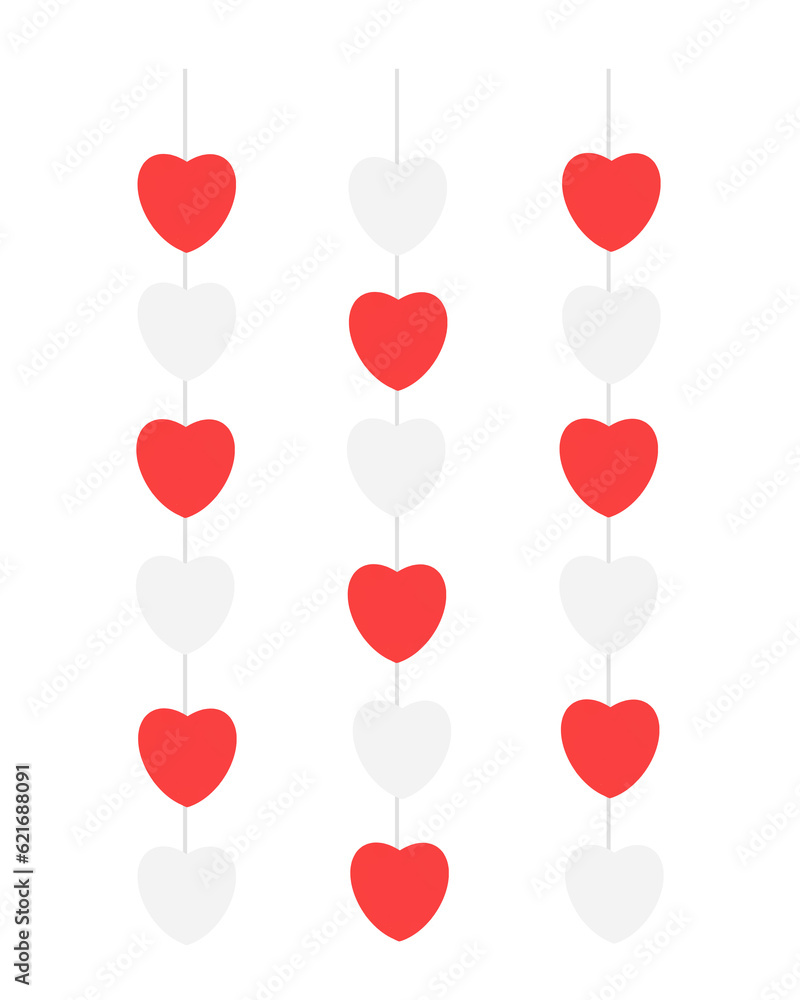 Illustration of a red and white hearts