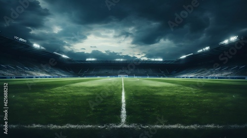 Sprawling sports field backdrop, akin to a soccer pitch © Halim Karya Art