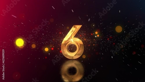 countdown new year animation background. countdown futuristic gold photo