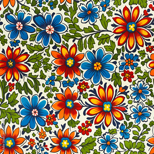 seamless pattern with flowers,art,leaf,texture,ornament,Ai generated