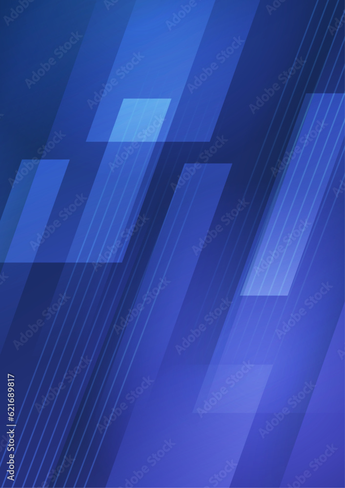 Vector blue gradient abstract geometric poster