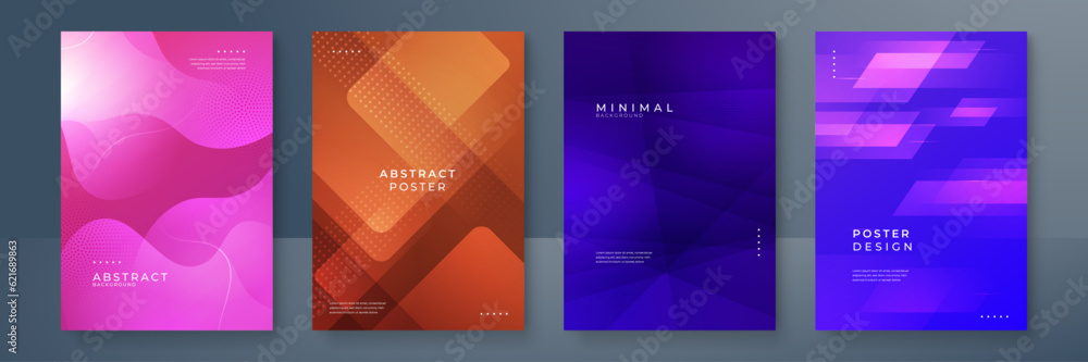 Fototapeta premium Minimal covers design. Shape colorful design. Future geometric patterns.