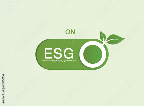 ESG Icon Banner Environment, Society and Governance environmental concept social connections related icons environmentally friendly green nature