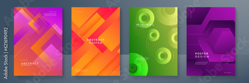 gradient shape colorful abstract geometri design background