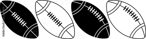 outline silhouette american football ball icon isolated on white background