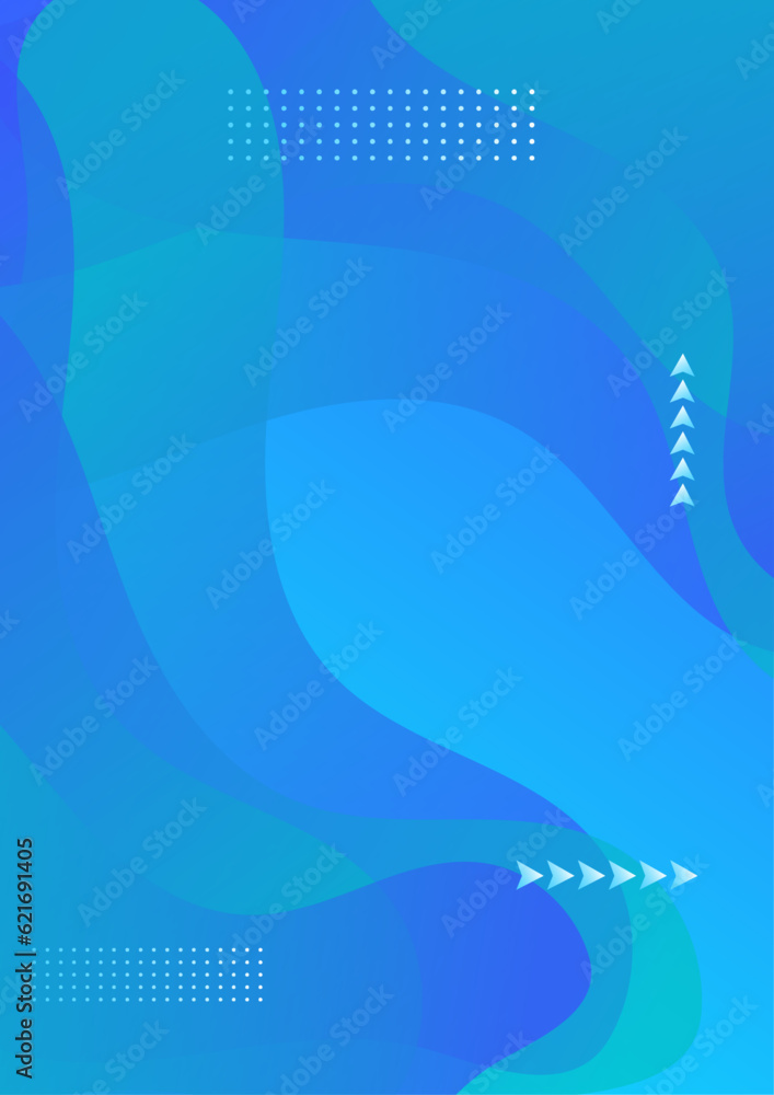 Blue annual report brochure flyer design template with circles style ...