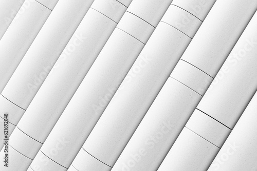 Obraz na plátně Set of Cylinder Paper box mockup,  stack paper tube background, round paper tube