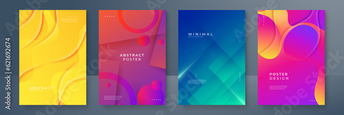 vivid gradient colorful abstract geometri design background