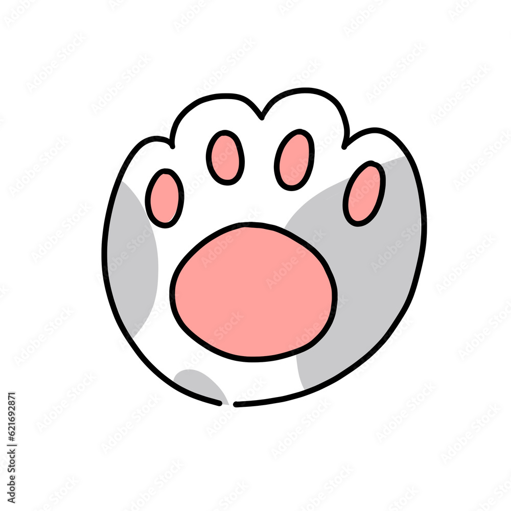 Fototapeta premium cat paws, cute cat foot illustration