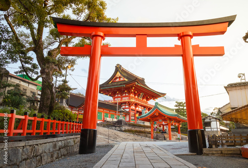 The most beautiful viewpoint of Fushimi Inari Taisha(Fushimi Inari Shrine) is a popular tourist destination in Kyoto, Japan. photo